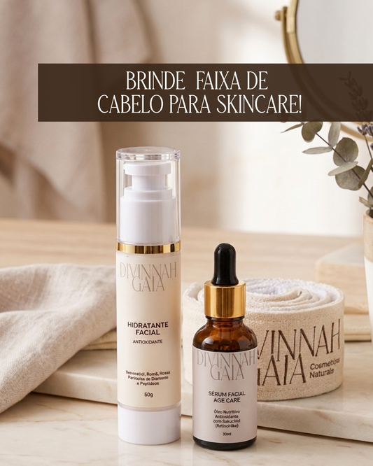 Kit  Nutrição e Hidratação Pele Madura : Resveratrol, Peptídeos e Bakuchiol