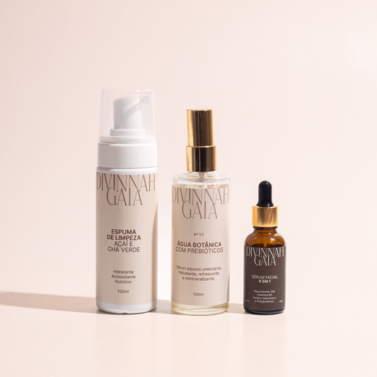Kit Água Botânica + Espuma de Limpeza facial + Sérum 4 em 1