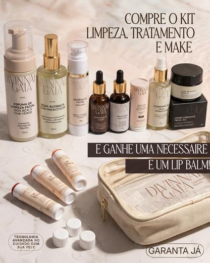 Kit limpeza, tratamento e maquiagem